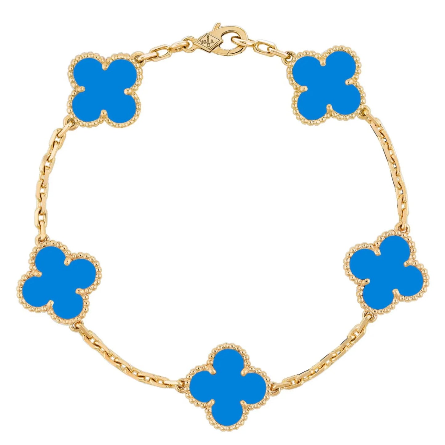 Clover Bracelet - Blue + Gold