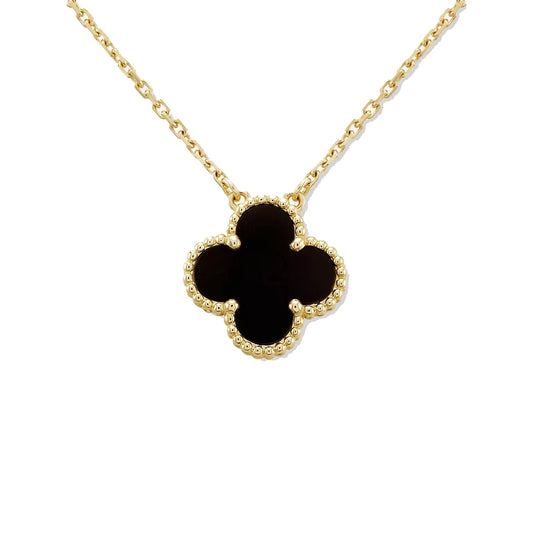 Black Single Clover Necklace